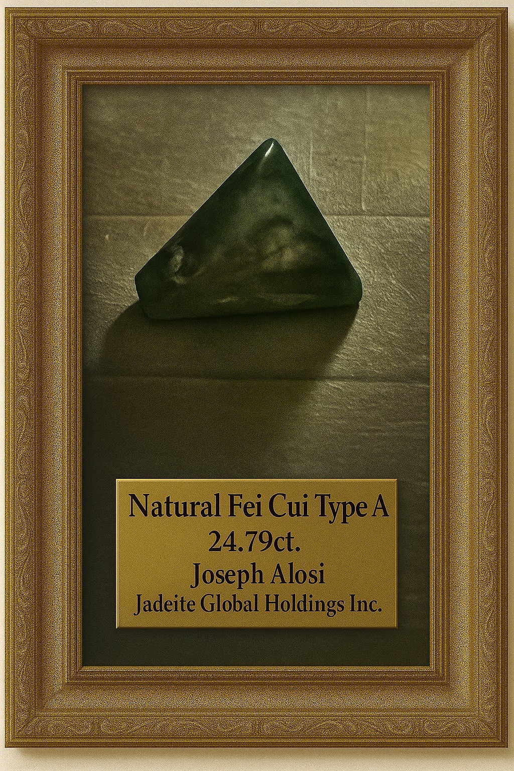 24.79ct Natural Fei Cui Type A jadeite stone in gold frame